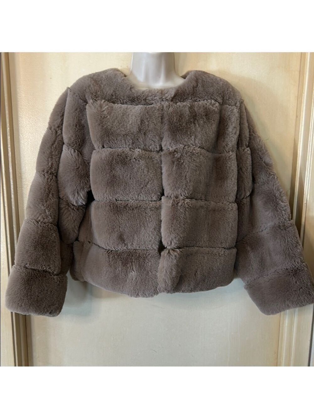 French Kiss Women's Teddy Jacket in Soft Brown size L